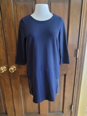 Gap Sz S Women's Navy Zip-Accent Shift Dress Top